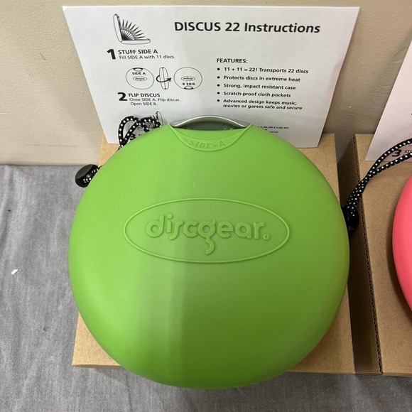 DiscGear 22 Slot Hard Plastic CD DVD Disc Storage Cases - Lot of 3 Pnk,Prpl,Lime - Picture 2 of 13